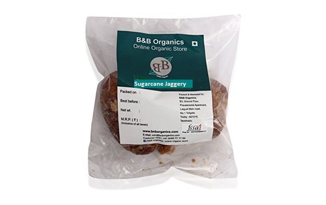 B&B Organics Sugarcane jaggery    Pack  3 kilogram